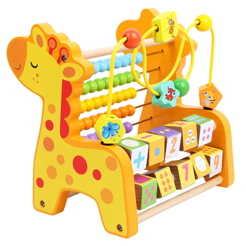 Wooden Montessori Math Toys Multifunction Abacus Toys Around Beads Early Learn Teaching Aids Educational Toys For Children Gift