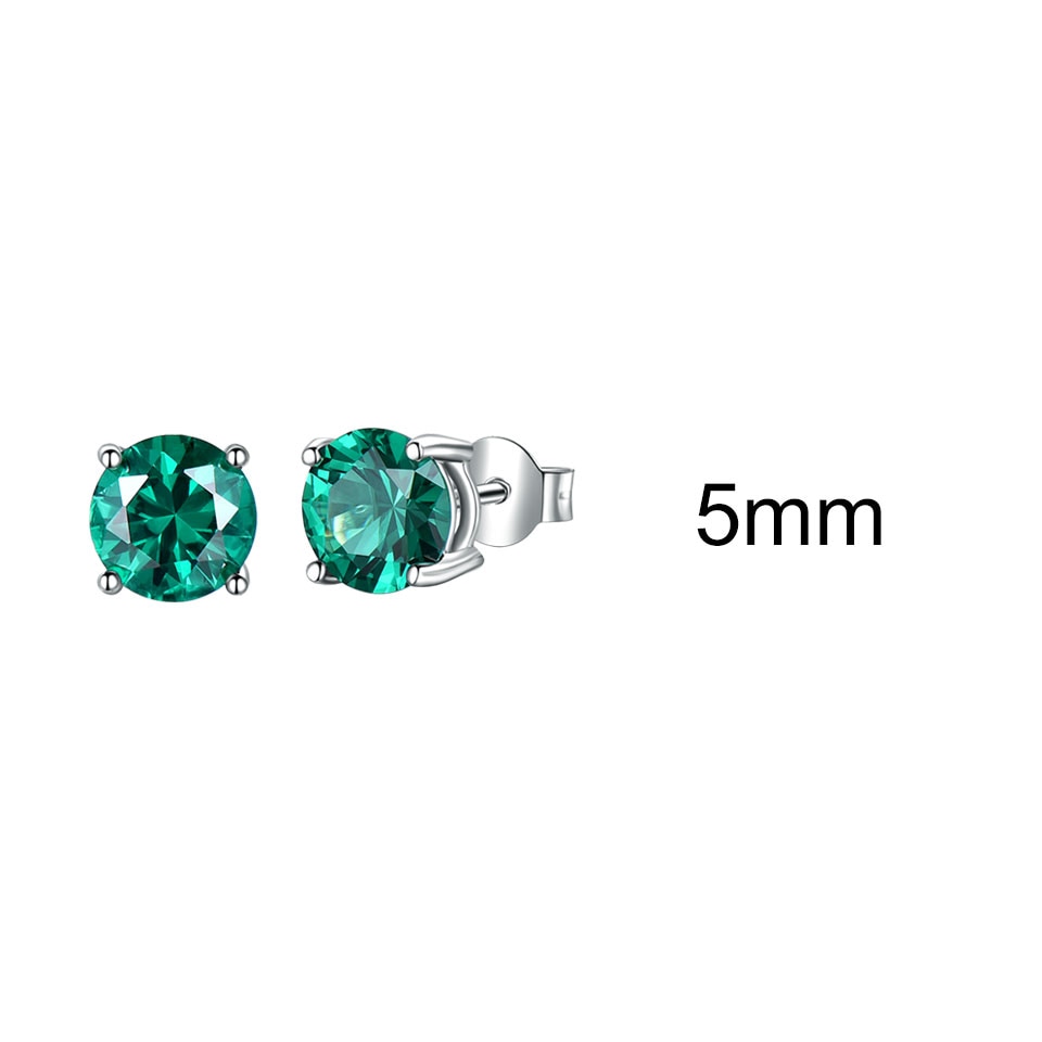 UMCHO Solid 925 Sterling Silver Emerald Gemstone Stud Earrings for Women Engagement Wedding Valentine&#39;s Day Gift Classic Jewelry