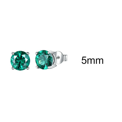 UMCHO Solid 925 Sterling Silver Emerald Gemstone Stud Earrings for Women Engagement Wedding Valentine&#39;s Day Gift Classic Jewelry