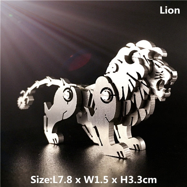 3D Metal Model Chinese Zodiac Dinosaurs western fire dragon  DIY Assembly models Toys Collection Desktop For Adult Children