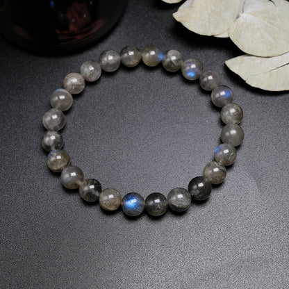 Natural AAA Gray Labradorite Stone Bracelet Rainbow Light Beads Bracelets Handmade DIY Jewelry for Woman Men Gift