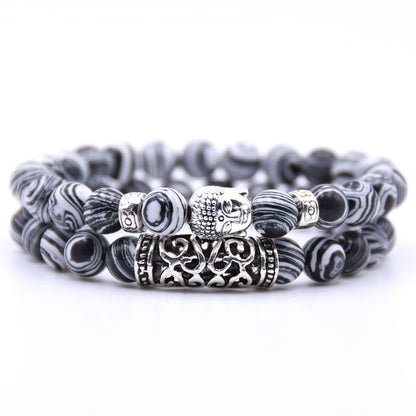 NCRORCN  Men Women Beads Bracelet Beaded Black Lava Stone Prayer Beads Buddha Bracelet sets for Women and Mens Pulseras