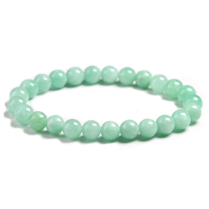 Fine AAA 100% Natural Burmese Green Jade Round  Beads Bracelet Women Stone Jewelry Gemstone Gift Handmade Strand Bracelets