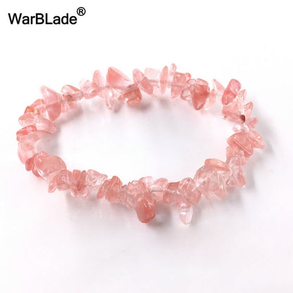 Natural Stone Bracelets for Women Strand Chips Nugget Clear Quartz Power Stone Opal Moonstone Beads Charkra Bracelet Wristband