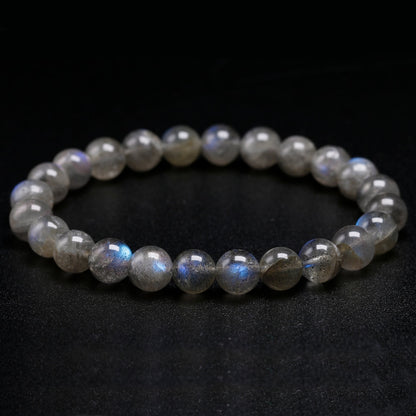 Natural AAA Gray Labradorite Stone Bracelet Rainbow Light Beads Bracelets Handmade DIY Jewelry for Woman Men Gift