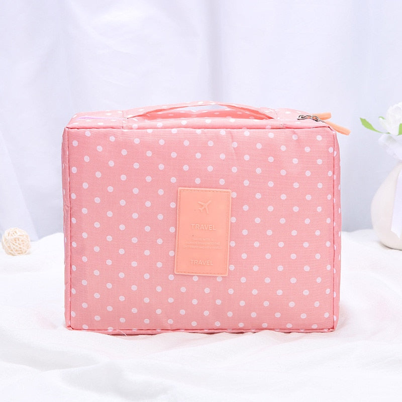 Aosbos Women Waterproof Cosmetic MakeUp Bag Nylon Zipper Travel Wash Pouch Organizer for Toiletries Toiletry Kit Storage Pouch