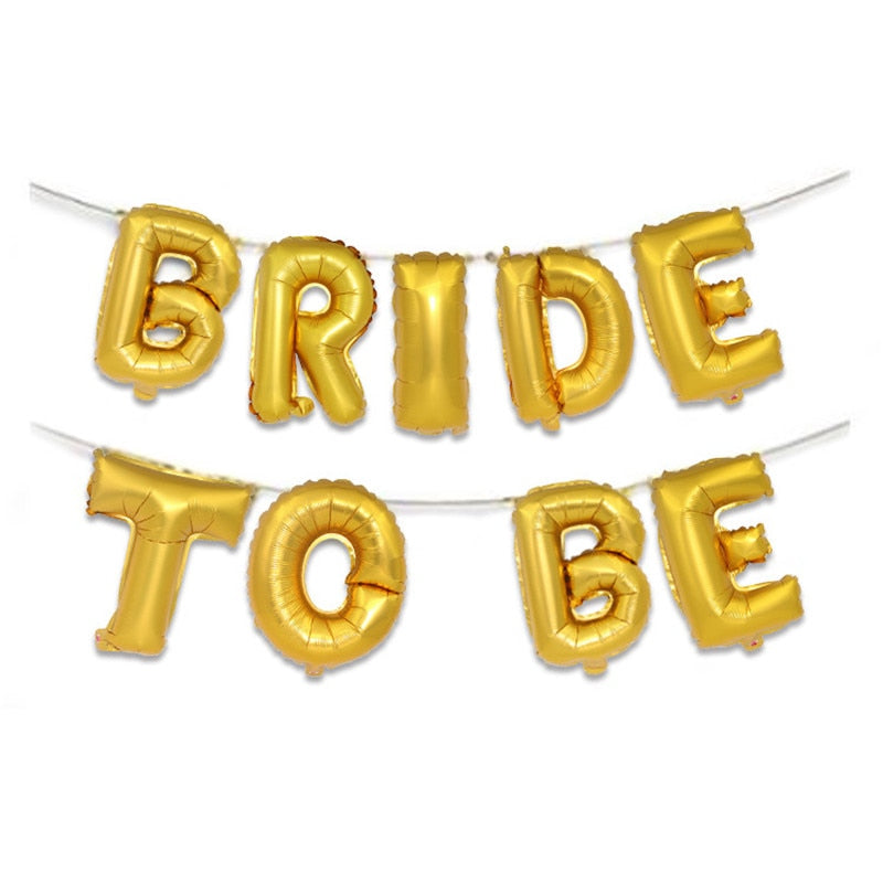 Wedding Bridal Shower 16inch Gold Silver Bride To Be Letter Foil Balloons Diamond Ring Balloon for Hen Party Favors Decoration,B