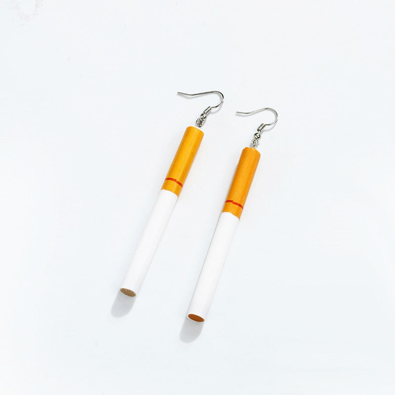 Fashion woman Earrings wholesale Cigarette butts earrings restoring ancient ways Gout contracted girl dangle earring for women