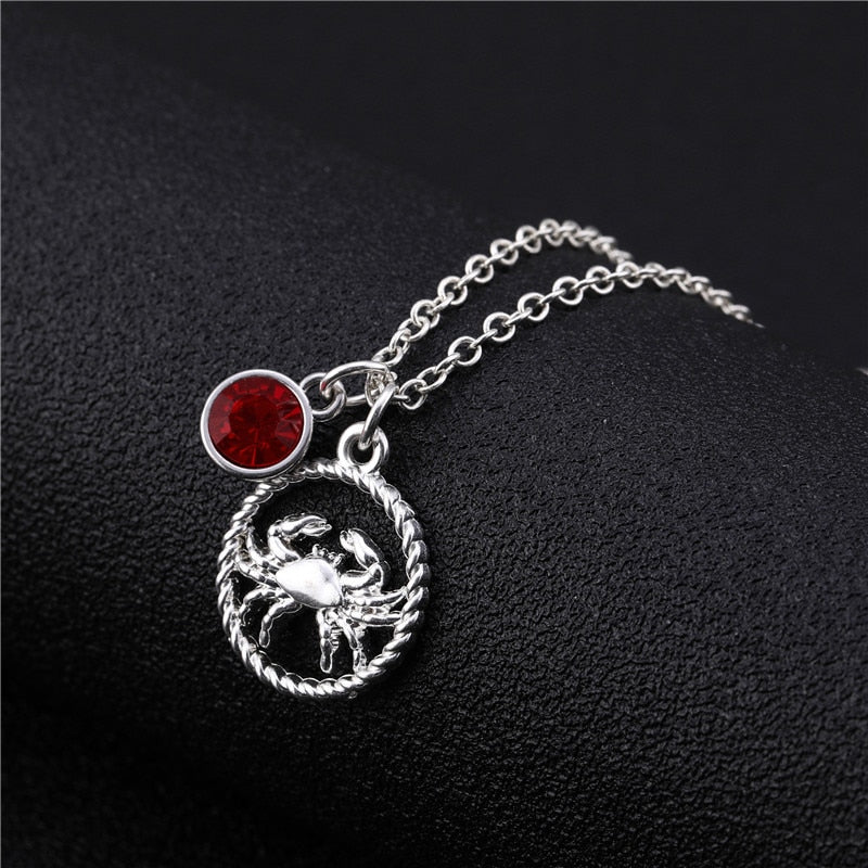 Skyrim Twelve Constellations Charm Necklace For Women Girl Zodiac Signs Jewelry Astrology Chokers Necklace Cancer Virgo Pisces