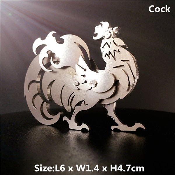 3D Metal Model Chinese Zodiac Dinosaurs western fire dragon  DIY Assembly models Toys Collection Desktop For Adult Children