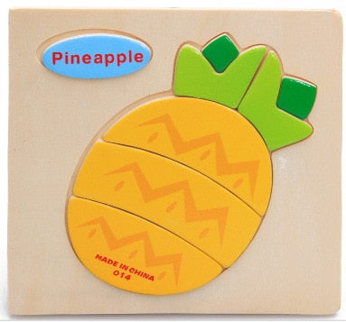 Wooden Montessori Puzzle Sorting Math Animals Fruit Bricks Preschool Learning Educational Game Baby Toddler Jigsaw Puzzles Toys