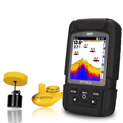 Lucky FF718LiC Real Waterproof Fish Finder Monitor 2-in-1 Wireless Sonar Wired Transducer echo sounder