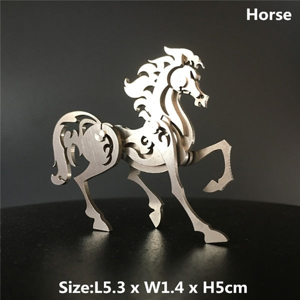 3D Metal Model Chinese Zodiac Dinosaurs western fire dragon  DIY Assembly models Toys Collection Desktop For Adult Children