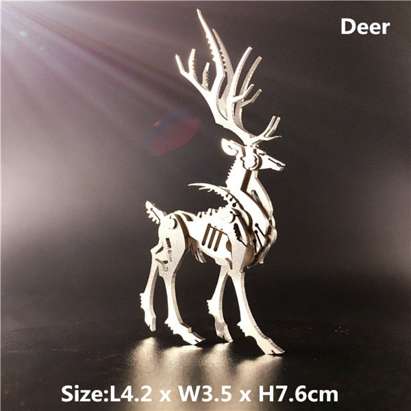 3D Metal Model Chinese Zodiac Dinosaurs western fire dragon  DIY Assembly models Toys Collection Desktop For Adult Children