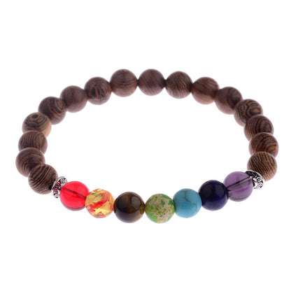 8mm New Natural Wood Beads Bracelets Men Black Ethinc Meditation White Bracelet Women Prayer Jewelry Yoga Bracelet Homme