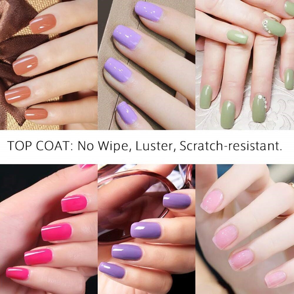 MAKARTT 2 PCS Top Coat Kit, Soak Off Nail Gel No Wipe Top Coat 10ml Top Coat Set for UV LED Nail Gel Polish Soak Off UV Tops