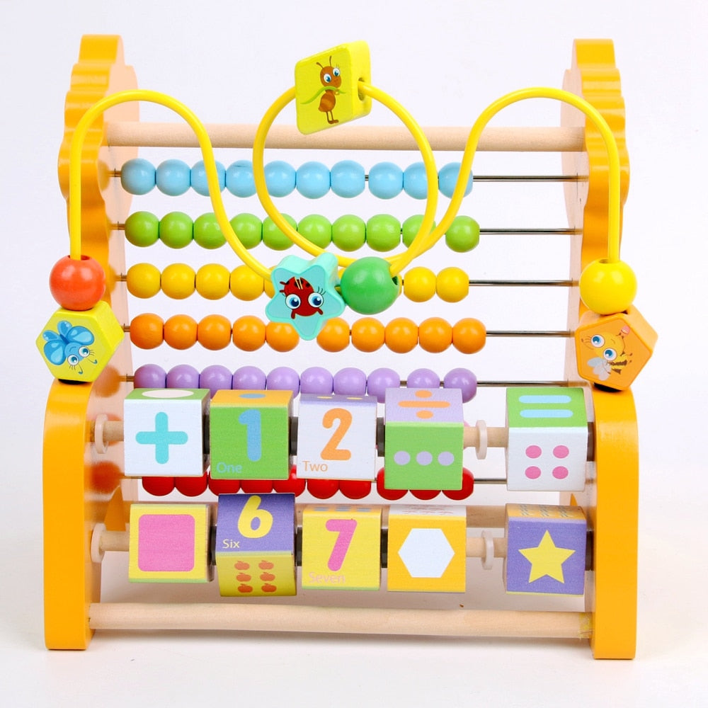 Wooden Montessori Math Toys Multifunction Abacus Toys Around Beads Early Learn Teaching Aids Educational Toys For Children Gift