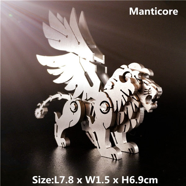 3D Metal Model Chinese Zodiac Dinosaurs western fire dragon  DIY Assembly models Toys Collection Desktop For Adult Children