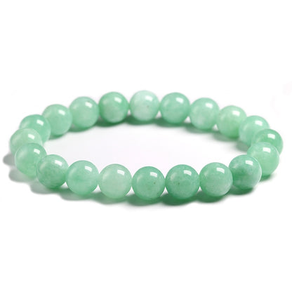 Fine AAA 100% Natural Burmese Green Jade Round Beads Bracelets Women Stone Jewelry Gemstone Gift Handmade Strand Bracelets