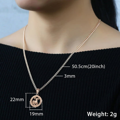 12 Zodiac Sign Constellations Pendants Necklaces For Women Men 585 Rose Gold Color Male Jewelry Fashion Birthday Gifts GPM16