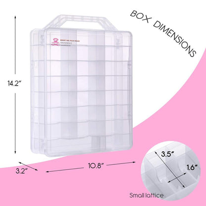 Universal Clear Nail Polish Organizer Holder for 48 Bottles with Adjustable Compartments Portable MAKARTT Nail Polish Case