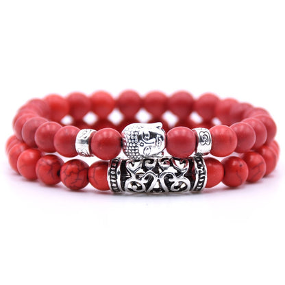 NCRORCN  Men Women Beads Bracelet Beaded Black Lava Stone Prayer Beads Buddha Bracelet sets for Women and Mens Pulseras