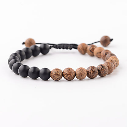 8mm New Natural Wood Beads Bracelets Men Black Ethinc Meditation White Bracelet Women Prayer Jewelry Yoga Bracelet Homme