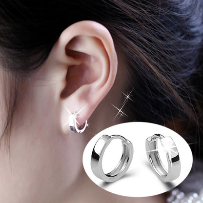 XIYANIKE Silver Color Smooth Men And Women Models Silver Earring For Women Earring Sterling-silver-jewelry Brinco VES6390