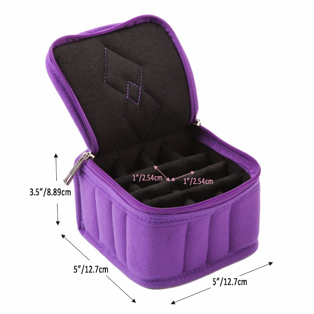 16 Bottles For 10ML and 15ML Essential Oils Bag for Traveling Sturdy Double Zipper Essential Oil Carrying Case Varnishes Boxes