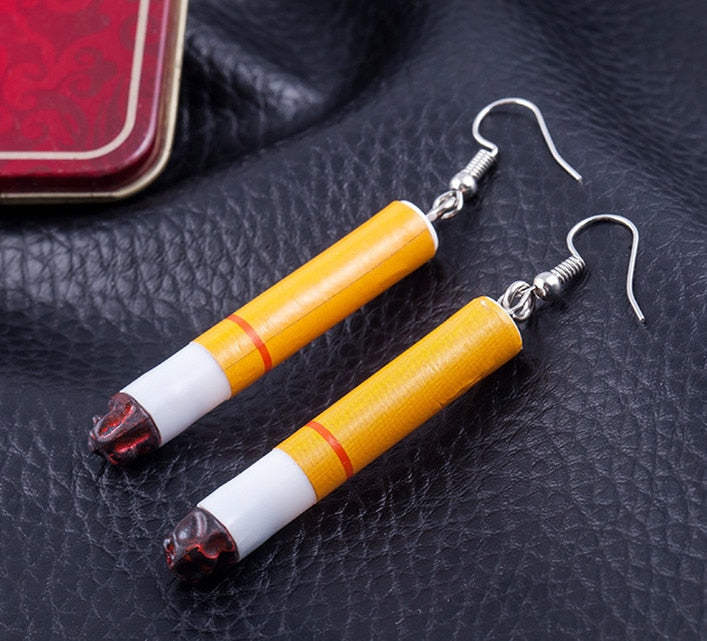 Fashion woman Earrings wholesale Cigarette butts earrings restoring ancient ways Gout contracted girl dangle earring for women