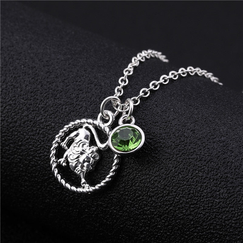 Skyrim Twelve Constellations Charm Necklace For Women Girl Zodiac Signs Jewelry Astrology Chokers Necklace Cancer Virgo Pisces