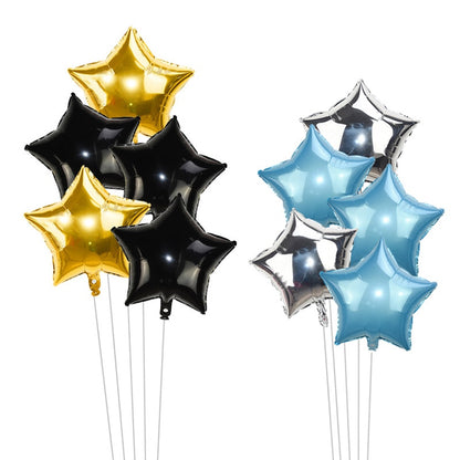 5Pcs 18inch Gold Silver Foil Star Balloon Wedding Balloons Decoration Baby Shower Children&#39;s Kids Birthday Party Balloons Globos