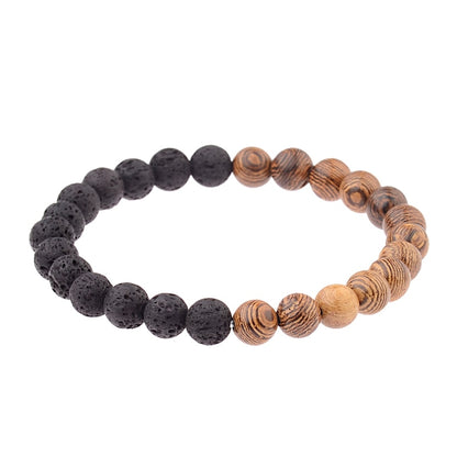 8mm New Natural Wood Beads Bracelets Men Black Ethinc Meditation White Bracelet Women Prayer Jewelry Yoga Bracelet Homme