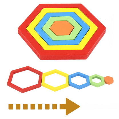 Wooden Geometric Shape Puzzle Kids Montessori Toys Educational Shape Cognition Children Jigsaw Puzzle Board Learning Sensory Toy