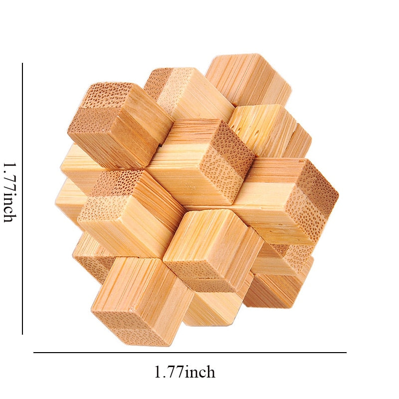 Wooden Kong Ming Lock Lu Ban Lock IQ Brain Teaser Educational Toy for Kids Children Montessori 3D Puzzles Game Unlock Toys Adult