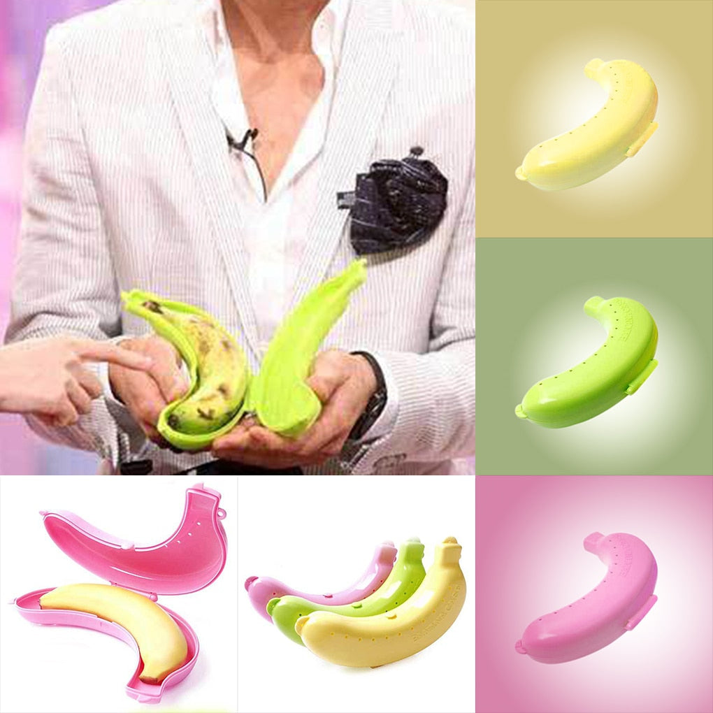 2022 Plastic Banana Protector Container Box Holder Case Food Lunch Fruit Storage Box for OutdoorTravel Cute Banana Case