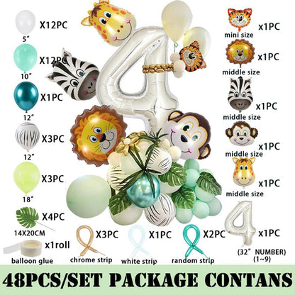 Wild One Birthday Party Decor Animal Tableware Set Balloon Arch Garland Safari Jungle Decoration Baby Shower 1st Birthday Boy