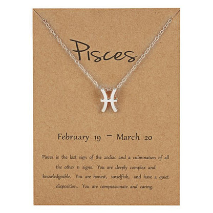 New Constellation Zodiac Sign Necklaces Jewelry for Women Girls Designed 12 Horoscope Taurus Aries Leo Necklaces Jewelry Gifts