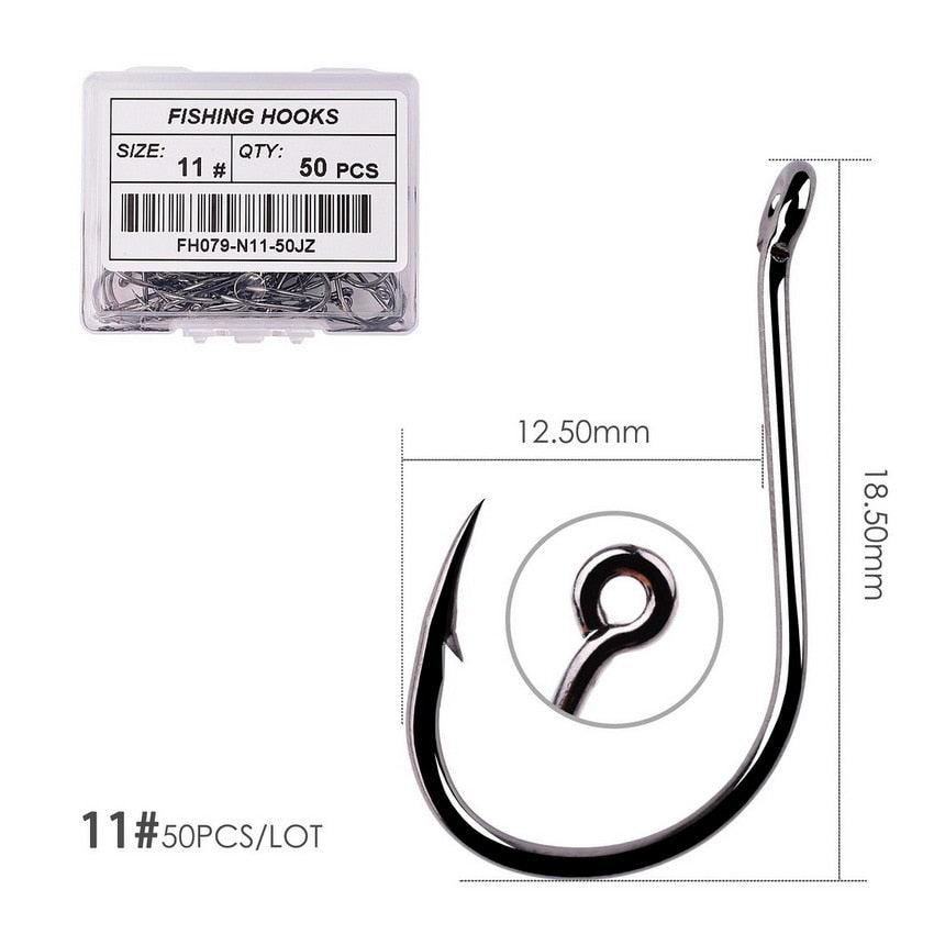 50pcs / 20pcs / Box Circle Carp Eyed Fishing Hook Size 2-22# Ring eye Japan Fishhooks Fishing Hooks Single Jig Fish Hook Tackle