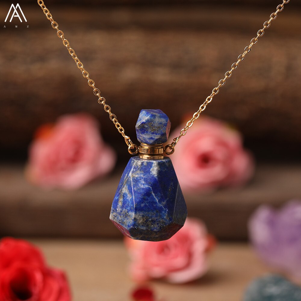 Natural Purple Agates Smoky Color Quartz Rainbow Fluorite Stone Gold Perfume Bottle Pendant For Necklace Making Women Jewelry