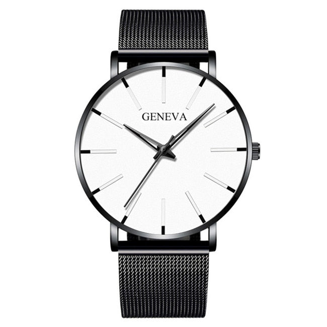 2022 Minimalist Men&#39;s Fashion Ultra Thin Watches Simple Men Business Stainless Steel Mesh Belt Quartz Watch relogio masculino