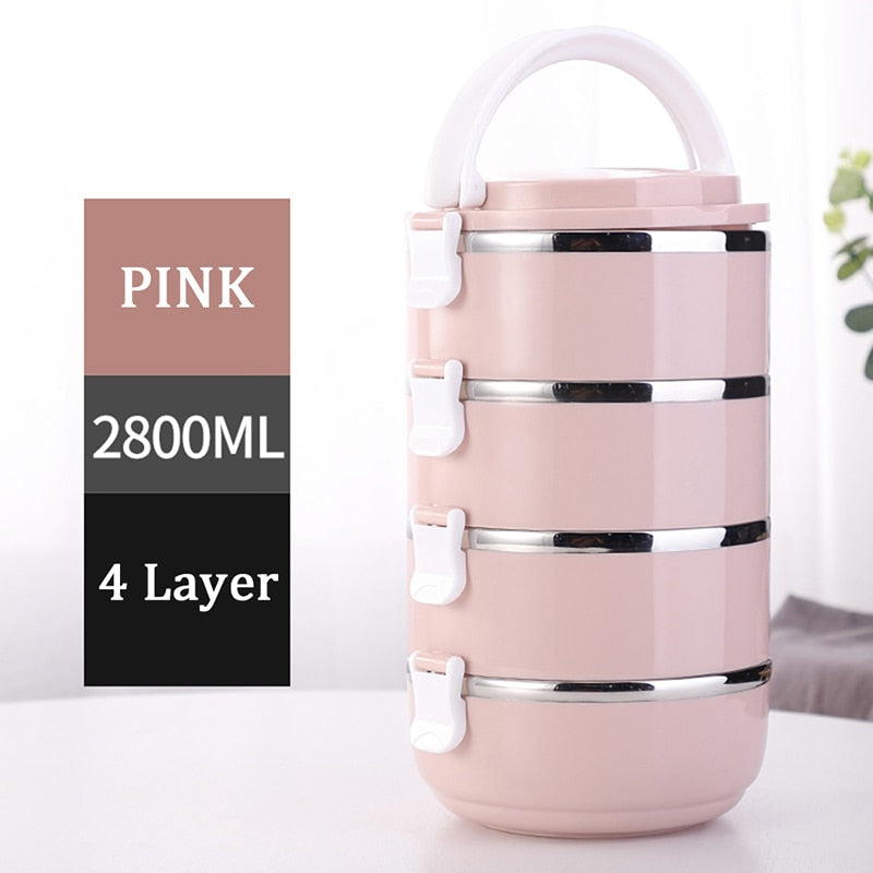 Multi-Layer Stainless Steel  Lunch Box Food Portable Thermal  Lunchbox Picnic Office Kids  Workers School Japanese Bento