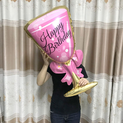 Big Helium Balloon Champagne Goblet Balloon Wedding Birthday Party Decorations Adult Kids Ballons Globos Event Party Supplies .