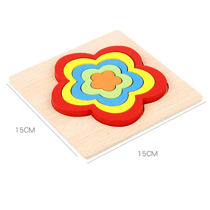 Wooden Geometric Shape Puzzle Kids Montessori Toys Educational Shape Cognition Children Jigsaw Puzzle Board Learning Sensory Toy