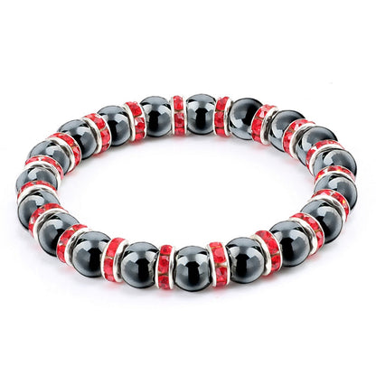 Natural Hematite Beads Bracelets Men No-Magnetic Health Protection Women Jewelry Charm Crystal Stone Stretch Bracelet &amp; Bangle