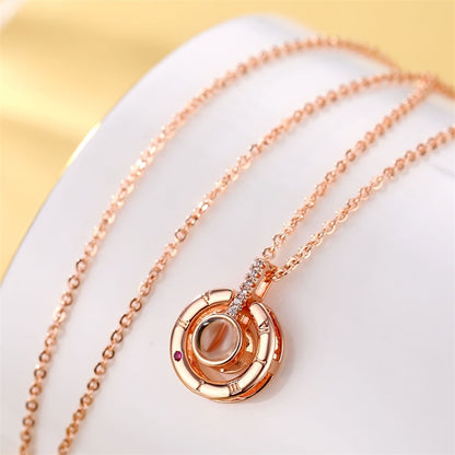 Letter Necklace 100 Languages I Love You Projection Pendant Necklace Women Jewelry Collier Femme Bijoux 2019 Best Friends Gifts