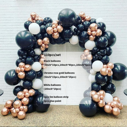 110pcs Balloon Arch Garland Kit Chrome Gold Latex Black Balloons Wedding Hawaiian Party Birthday Balloons Globos Decoration