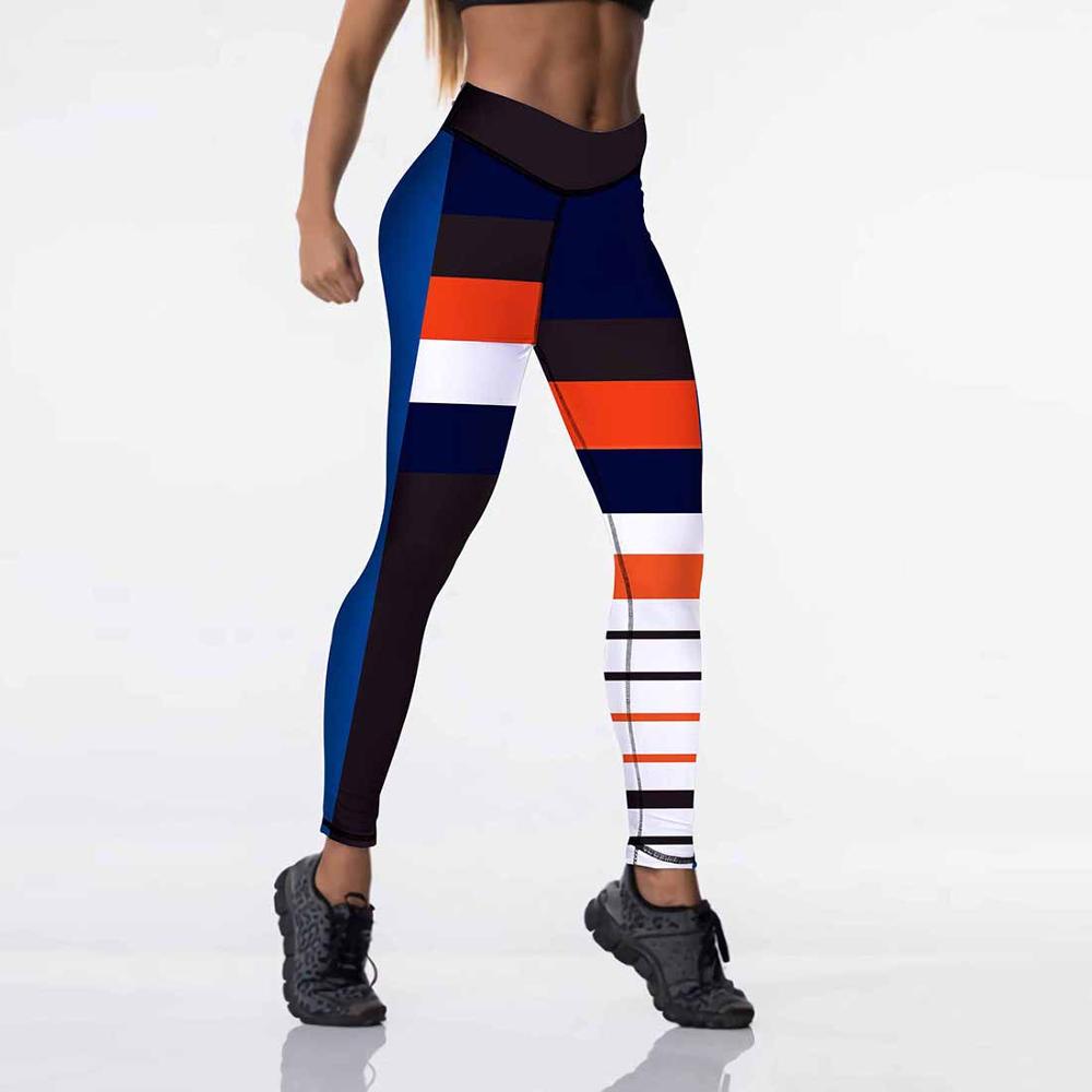 Qickitout 12%spandex Sexy High Waist Elasticity Women Digital Printed Leggings Push Up Strength Pants