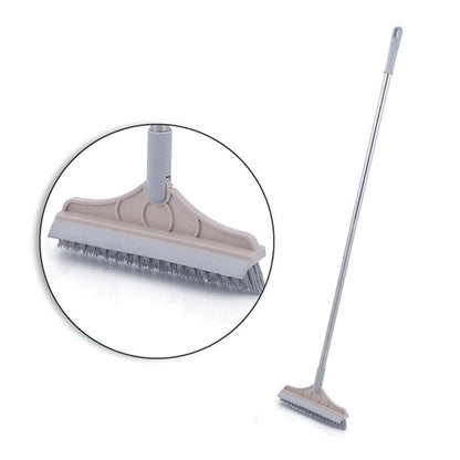 Floor Scrub Brush 2 In 1 Long Handle Wiper Stiff Bristle Window Squeegee Magic Floor Mop Bathroom Tub Cleaning Tools Dripship