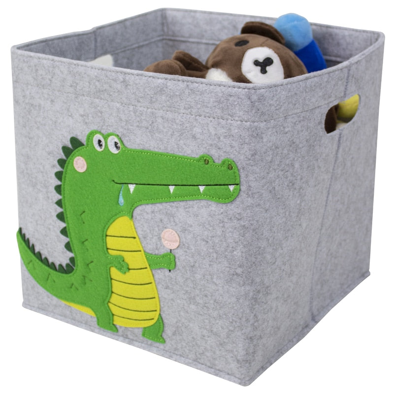 2022 New Cube Folding Thickened Felt Fabric Storage Box For Cartoon Toys Organizer Home Laundry Basket Clothes Storage Basket